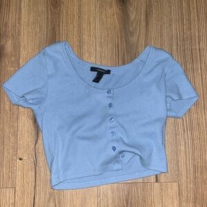 forever 21 crop top blue size small